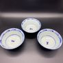 Chinese Qing Porcelain 3 Bowls 18th Century Blue / White Image 3