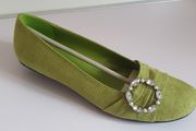 Solada Moda Ladies Green Suede Shoes New With Box Size UK3 Jewel Detail Low Heel CAN POST