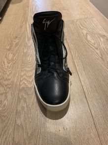 As New, size 9-10, Giuseppe Zanotti Black Mid Top Trainers