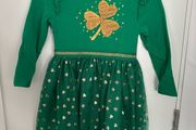 Green &amp; gold dress with changing sequins, 5-6 years (116cm)
