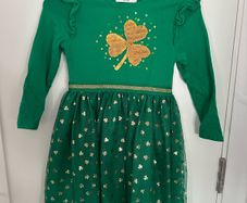 Green & gold dress with changing sequins, 5-6 years (116cm)