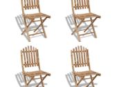 Foldable Outdoor Chairs Bamboo 4 pcs