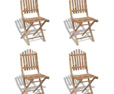 Foldable Outdoor Chairs Bamboo 4 pcs