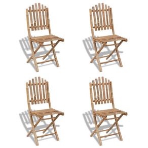 Foldable Outdoor Chairs Bamboo 4 pcs