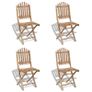 Foldable Outdoor Chairs Bamboo 4 pcs Image 5