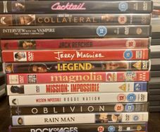 Tom Cruise Dvd Collection Bundle Cocktail Rain Man Top Gun Jerry Maguire Etc