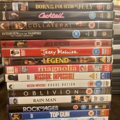 Tom Cruise Dvd Collection Bundle Cocktail Rain Man Top Gun Jerry Maguire Etc