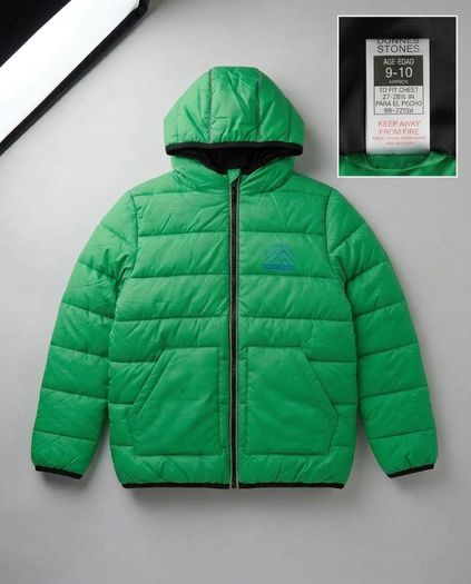 Dunnes Stores green puffer jacket - age 9-10