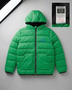 Dunnes Stores green puffer jacket - age 9-10