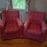 2 IKEA Jenny Lund Red & White Patterned Armchairs Image 6