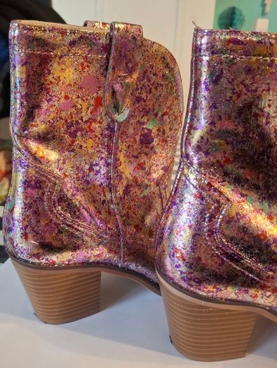 Customised ankle cowboy boots