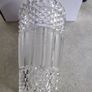 VINTAGE Hermanova 20188/25 Art Deco Vase MCM Sklo Union Czech Art Glass Clear Glass Toothed Ridged Studded Pattern Bouquet Floor Vase - 10 inches Tall Image 10