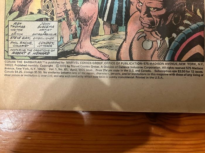 Comic: 'Conan The Barbarian' no. 61 (April 1976)