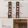 Slim Tall Vintage Brown Bookcase with Cabinet Storage Shelf Image 3