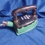 Vintage 1930s "The Rhythm" No. 375U Gas Iron with Enamel Trivet Stand & Hose Image 2