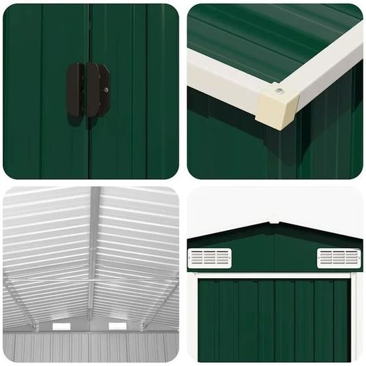 Garden Shed Green 257x990x181 cm Galvanised steel