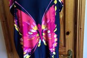 Joanna Hope Ladies Bright pink multicolor butterfly print Top size 20 includes post