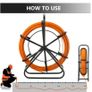 BRAND NEW Fish Tapeglass Fiber Cable Puller Fiberglass Rodder with Head Fish Tape 4.5 MM X 70MTS Cable Image 5