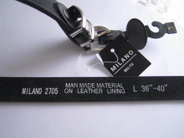 Smooth Black Leather Belt Milano Design