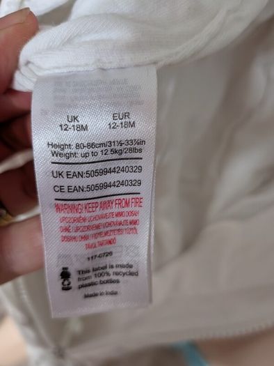 baby sleeping bag 1.5 tog 12-18months