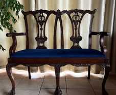 Antique Mahogany Chippendale Love Seat