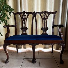 Antique Mahogany Chippendale Love Seat