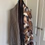 Black beige generous viscose scarf - new Image 2