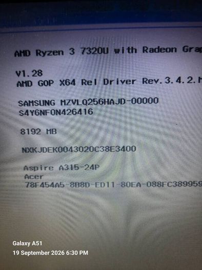 Acer Aspire 3 (3 years old)