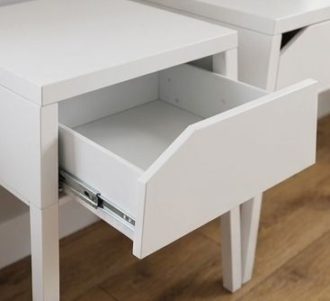 Pair of IKEA SELJE Bedside Lockers White Metal Scandi Style