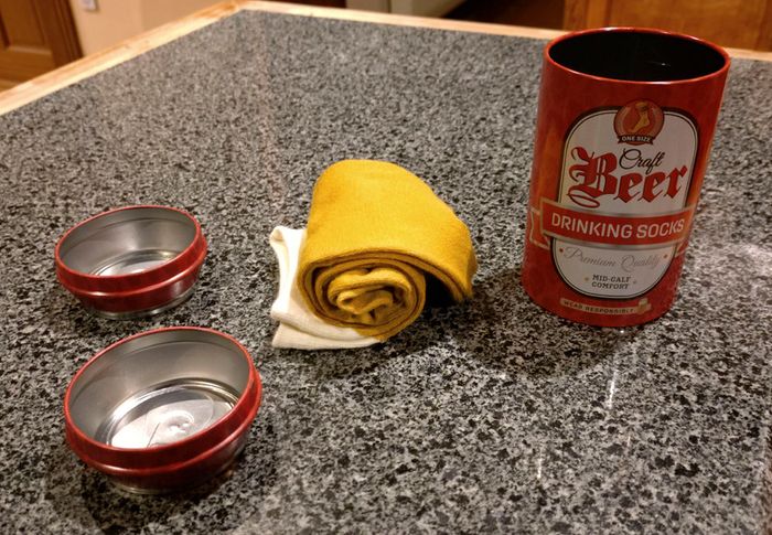 Drinking Socks In A Tin/can (brand New).