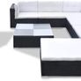 32-Piece Set Poly Rattan Sofa Lounge Set Garden Furniture, black Image 6