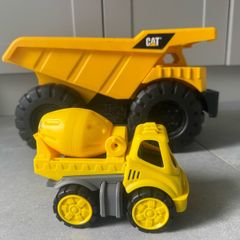Dumper truck and cement mixer