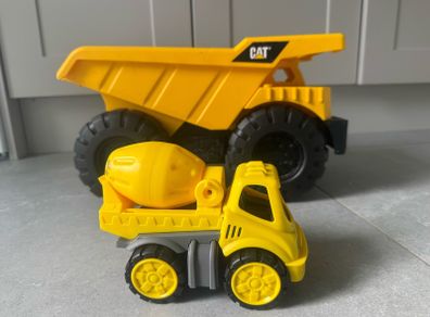 Dumper truck and cement mixer