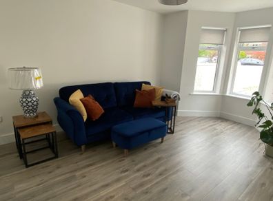 Couch and footstool
