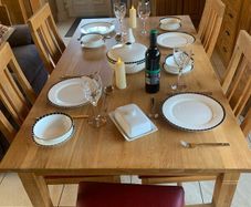 Solid oak dining room table