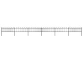 Garden Fence with Hoop Top Steel 10.2x0.6 m Black