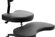 Ergonomic Mobile Cross Legged Desk Chair with Wheels, Home and Office, Flexible Kneeling Chair for Fidgeting, Adjustable Yoga Meditation Criss Cross Seat, Backrest, Black