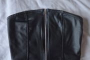 Black Faux leather cropped top size 10