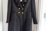Zara BNWT Womens black boucle coat/jacket