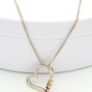 925 Vintage Open Heart Sterling Silver CZ Necklace Image 6