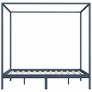 Canopy Bed Frame Grey Solid Pine Wood 6FT Super King Image 3