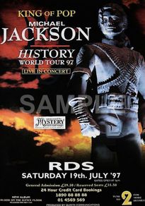 Michael Jackson RDS Dublin 1997 Concert Poster Reproduction