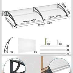 canopy outdoor shelter 3m wide new