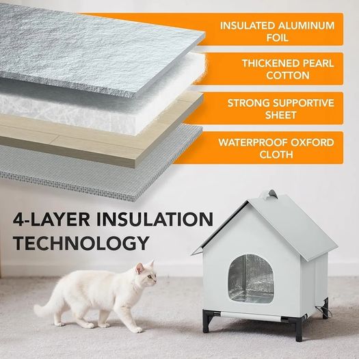 Cat House Outdoor Cat House for Indoor and Outdoor Use  Insulated and Weatherproof Waterproof Shelter for Small/Medium Cats XL Size
