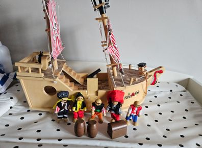 Wooden Pirate Ship toy Holy Moly