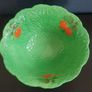 Superb Vintage Kitsch Fieldings Crown Devon Large Circular Green Lettuce Leaves Salad/Fruit Bowl with Fabulous Hand-Painted Tomatoes!! Circa 1930+ Image 3
