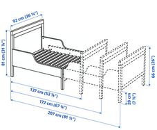 IKEA SUNDVIK Extendable Bed Frame Set Brown  Excellent Condition