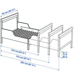 IKEA SUNDVIK Extendable Bed Frame Set Brown  Excellent Condition