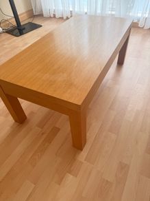 solid light oak coffee table