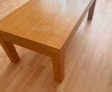 solid light oak coffee table